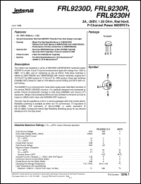 datasheet for FRL9230R by Intersil Corporation