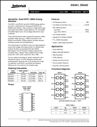 datasheet for DG441 by Intersil Corporation
