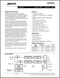 datasheet for HSP50016 by Intersil Corporation