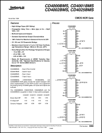 datasheet for CD4000BMS by Intersil Corporation
