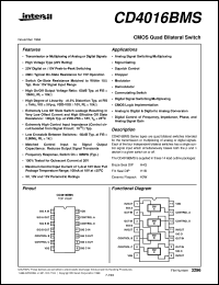 datasheet for CD4016BMS by Intersil Corporation