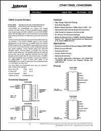 datasheet for CD4017BMS by Intersil Corporation