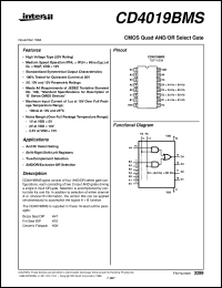 datasheet for CD4019BMS by Intersil Corporation