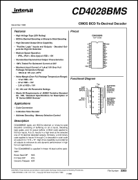 datasheet for CD4028BMS by Intersil Corporation