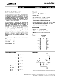 datasheet for CD4049UBMS by Intersil Corporation