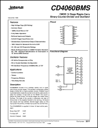 datasheet for CD4060BMS by Intersil Corporation