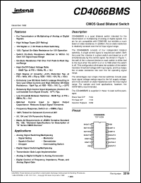 datasheet for CD4066BMS by Intersil Corporation