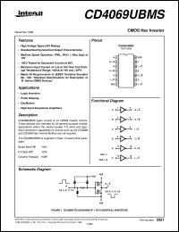datasheet for CD4069UBMS by Intersil Corporation