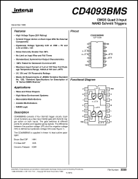 datasheet for CD4093BMS by Intersil Corporation