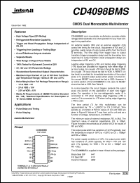 datasheet for CD4098BMS by Intersil Corporation