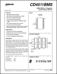 datasheet for CD4511BMS by Intersil Corporation