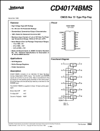 datasheet for CD40174BMS by Intersil Corporation