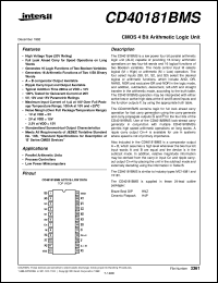 datasheet for CD40181BMS by Intersil Corporation