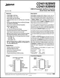 datasheet for CD40192BMS by Intersil Corporation