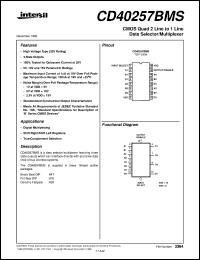 datasheet for CD40257BMS by Intersil Corporation