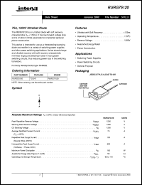 datasheet for RURG75120 by Intersil Corporation