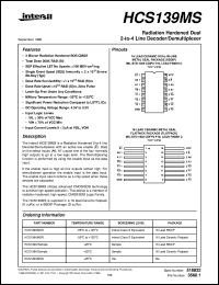 datasheet for HCS139MS by Intersil Corporation