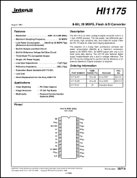 datasheet for HI1175 by Intersil Corporation