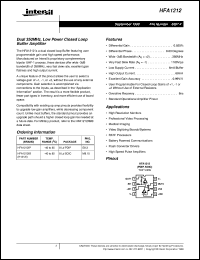 datasheet for HFA1212 by Intersil Corporation