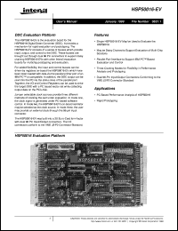 datasheet for HSP50016-EV by Intersil Corporation