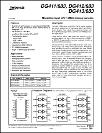 datasheet for DG411/883 by Intersil Corporation