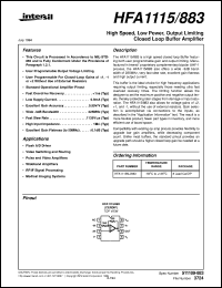 datasheet for HFA1115/883 by Intersil Corporation