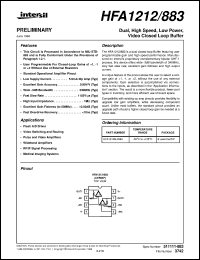 datasheet for HFA1212/883 by Intersil Corporation