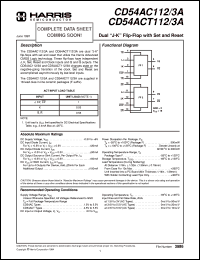 datasheet for CD54ACT112F3A by Intersil Corporation