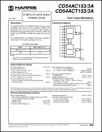 datasheet for CD54AC153F3A by Intersil Corporation
