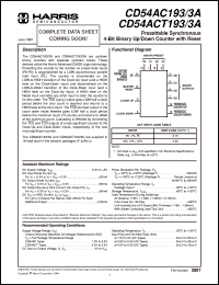 datasheet for CD54AC193F3A by Intersil Corporation