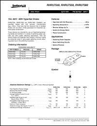 datasheet for RHRU7540 by Intersil Corporation