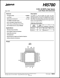 datasheet for HI5780 by Intersil Corporation