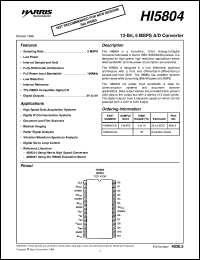 datasheet for HI5804 by Intersil Corporation