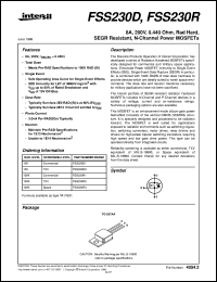 datasheet for FSS230D by Intersil Corporation
