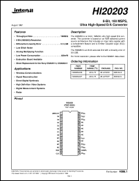 datasheet for HI20203 by Intersil Corporation