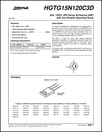 datasheet for HGTG15N120C3D by Intersil Corporation