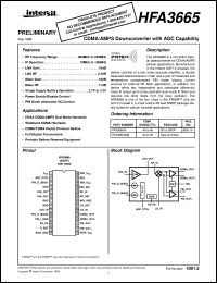 datasheet for HFA3665 by Intersil Corporation