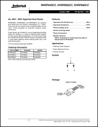 datasheet for RHRP640CC by Intersil Corporation