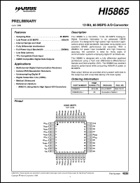 datasheet for HI5865 by Intersil Corporation