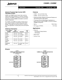 datasheet for CA3082 by Intersil Corporation