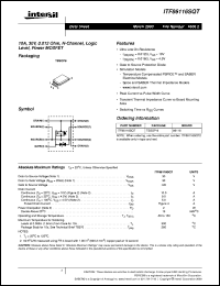 datasheet for ITF86116SQT by Intersil Corporation