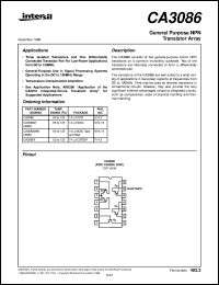 datasheet for CA3086 by Intersil Corporation