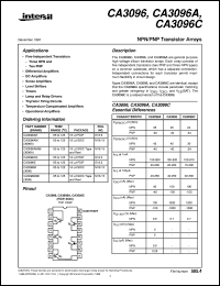 datasheet for CA3096 by Intersil Corporation