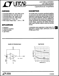 datasheet for LM108 by Linear Technology