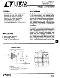 datasheet for LM111A by Linear Technology