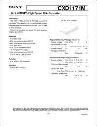 datasheet for CXD1171M by Sony Semiconductor