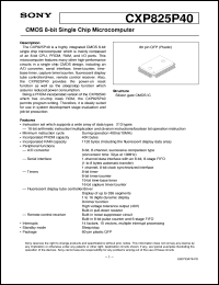 datasheet for CXP825P40 by Sony Semiconductor