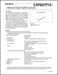 datasheet for CXP827P16 by Sony Semiconductor