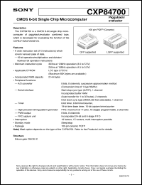 datasheet for CXP84700 by Sony Semiconductor