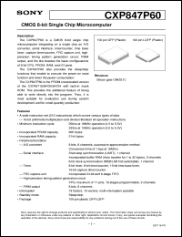 datasheet for CXP847P60 by Sony Semiconductor